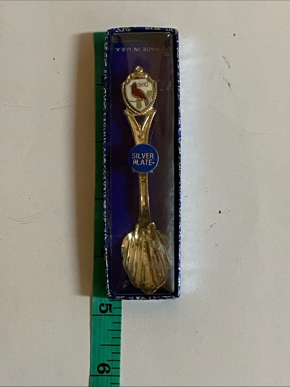 Ohio Collectible Shell Spoon - Gold Tone Silver Plate